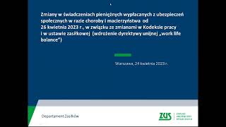 Zmiany w zasiłkach macierzyńskich webinar [upl. by Tarton]