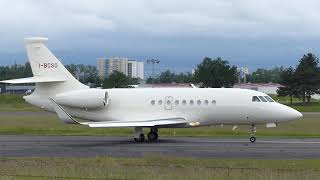 Falcon 2000LXS Sirio Aviation IBCSO  TakeOff at Saint Etienne Airport [upl. by Yaniv388]