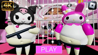 🎀KUROMI VS MY MELODY BARRYS PRISON RUN Roblox Scaryobby 4K FULL GAMEPLAY WALKTHROUGH [upl. by Inaej]