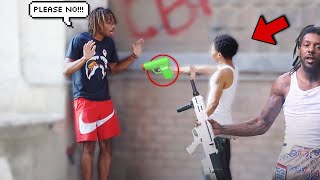 Threatening To SMOKE Thugs In Detroit Most Dangerous Hood Prank Gone Wrong [upl. by Norac]