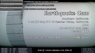 Earthquake Cam  Searles Valley California M64  742019  地震ウェブカメラ [upl. by Eserahs]