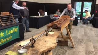 Rice Barrel Co demonstrates muzzleloading barrel rifling on a NMLRA machine [upl. by Deelaw]