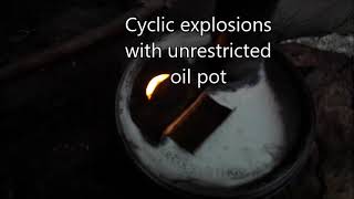 Demonstration of better oil burning with a restricted large oil pot [upl. by Ettinger456]