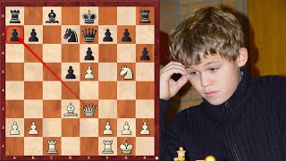 Magnus Carlsen Queen Sacrifice at age 12  Magnus Carlsen vs Tor Gulbrandsen 2002 [upl. by Roxane]