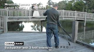 CobraCrane BackPacker DSLR Camera Jib Bridal Demo [upl. by Linnell]