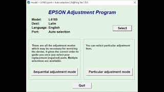 Epson L4160 Resetter Adjustment Program [upl. by Eniger211]