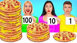 100 Layers Food Challenge  100 Layer of Chocolate vs Bubble Gum by Turbo Team [upl. by Einaeg]