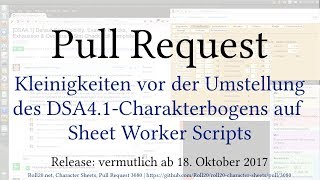 DSA41Roll20 Kleinigkeiten vor der Umstellung des DSA41Charakterbogens auf Sheet Worker Scripts [upl. by Barnabe]