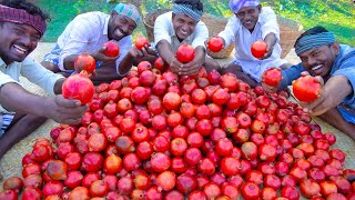 POMEGRANATE JUICE  100KG Pomegranate Fruits Cutting  Making Fruit Juice in Village  Healthy Drink [upl. by Ahsert]