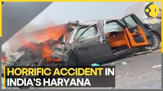 Nuh Haryana Speeding RollsRoyce crashes into oil tanker  India  Latest World News  WION [upl. by Brandenburg]