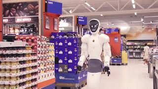 StrongPoint and 1X formerly known as Halodi are developing a grocery retail reshelving robot [upl. by Siramad170]