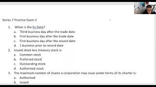 Series 7 Exam Practice Test 2 EXPLICATED Hit Pause Answer Hit Play [upl. by Ayomat115]