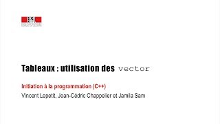 Tableaux  utilisation des vector [upl. by Newcomer]