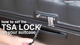 How to Set the TSA Lock Combination on a Suitcase  luggageconz [upl. by Nymzaj]