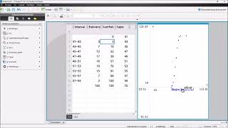 Sumkurve og kvartilsæt i TI Nspire [upl. by Latsirk369]