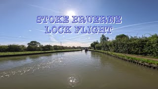 Decending the lock FLIGHT at STOKE BRUERNE PART 2 NARROWBOATLIFE LIVE [upl. by Nileve944]