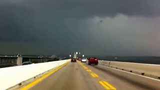 Crossing the Chesapeake Bay Bridge under a Tornado Warning [upl. by Yrdnal]