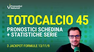 Totocalcio 45 con 3 JACKPOT Ultimo concorso dell’anno  Statistiche Pronostici Naturali [upl. by Margarete452]