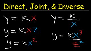 Direct Inverse and Joint Variation Word Problems [upl. by Yelsgnik]