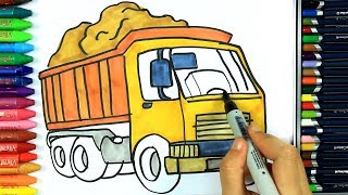 Come disegnare e colorare camion 🚚  Disegno  Colorare  Come colorare per bambini [upl. by Anileme]