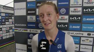 Cédrine Kerbaol  Interview à larrivée  World Championships ITT Zürich 2024 [upl. by Delfine672]