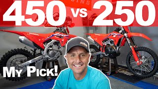 Honda CRF250RX vs 450RX  Which Dirt Bike Would I Choose [upl. by Ailaroc528]