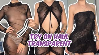 4K INCREDIBLE TRANSPARENT TRY ON 2024  BLACK SHEER DRESSES TRYON HAUL [upl. by Hurless]