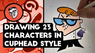 Drawing 23 Classic Cartoon Network characters in the 1930s rubberhose cartoon Cuphead art style [upl. by Rita]