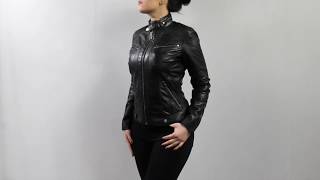 Damen Lederjacke Derby Black [upl. by Germayne]