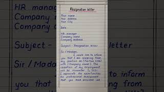 Resignation letter writing for company  Resignation letter [upl. by Nyledam]