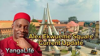 Alex Ekwueme Square Transformation 3Arm Structure Love Garden amp VIP Stand Near Completion [upl. by Irvin270]