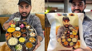 First Time in Delhi आमरस वाली UNLIMITED Thali😱😱 With FREE फोटोफ्रेम वाला कुशन🤩🤩 Indian Street Food [upl. by Bodrogi935]