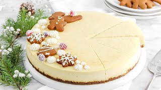 Delicious Eggnog Cheesecake with Gingerbread Cookie Crust 🎄🎅 [upl. by Adela]