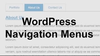 WordPress Navigation Menus Theme Development [upl. by Cassidy]