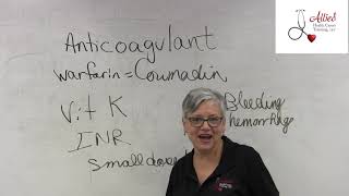 CMA Anticoagulants Warfarin amp Coumadin [upl. by Carolann]