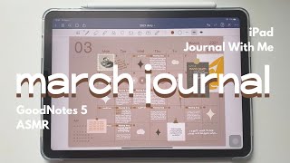 march 2021 digital journal with me on ipad air 4  goodnotes 5  asmr [upl. by Shaw]