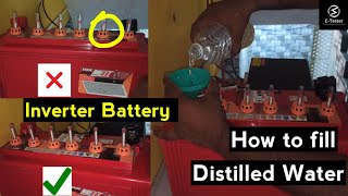 How to Fill Distilled Water in Exide UPS Battery  ETester [upl. by Ummersen]