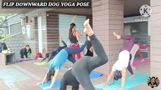 FLIP DOWNWARD DOG YOGA POSE  YOGA PRACTICE  YOGA FLOW satisfying yoga how trending ofw [upl. by Devona192]