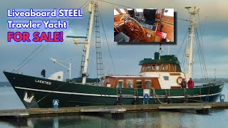 €390K STEEL Liveaboard Trawler Yacht The ONLY ONE Of Its Kind FOR SALE [upl. by Neenej395]