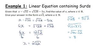 LCHL  Algebra  Equations containing Surds [upl. by Aiym]