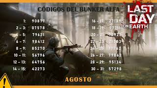 Códigos del Bunker alfa  Agosto 2020  Last Day on Earth Survival  RancArga [upl. by Hardej]