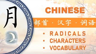 汉字部首“月”和相关汉语词汇 Chinese Radical “月” and Connected Vocabulary [upl. by Nodle]