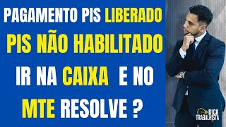 PAGAMENTO PIS LIBERADO  PIS NÃO HABILITADO  IR NA CAIXA E NO MTE RESOLVE [upl. by Lefton]