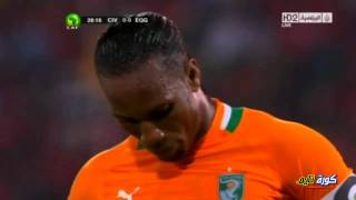 Ivory Coast vs Equatorial Guinea  Drogba wasted a penalty [upl. by Lebar964]