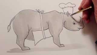 quotDurer Rhinoquot How to paint a watercolor illustration of a Rhino [upl. by Aecila290]