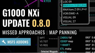 MSFS G1000 NXi Update 080  Missed Approach Procedures  Map Panning  More RNAV Approach Types [upl. by Admama]