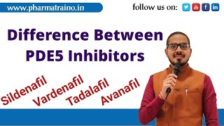 Differences Between PDE5 Inhibitors Sildenafil vs Vardenafil vs Tadalafil vs Avanafil pharmatraino [upl. by Ahselak]