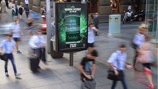 Food amp Beverage Heineken challenges pedestrians for F1 tickets  JCDecaux Australia [upl. by Lenci161]