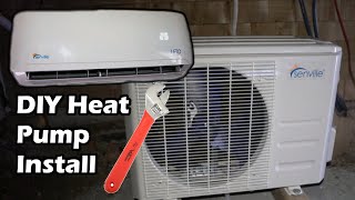 How to Install a Mini Split Heat Pump  Senville 9000 BTU [upl. by Bergmans]