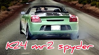 K24 mr2 Spyder w 3” custom exhaust [upl. by Ayoted]